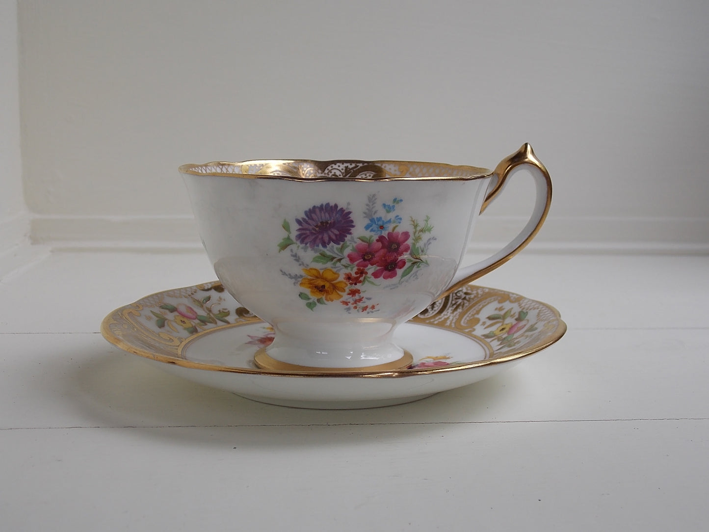 Dresden Style Tea Cup & Saucer