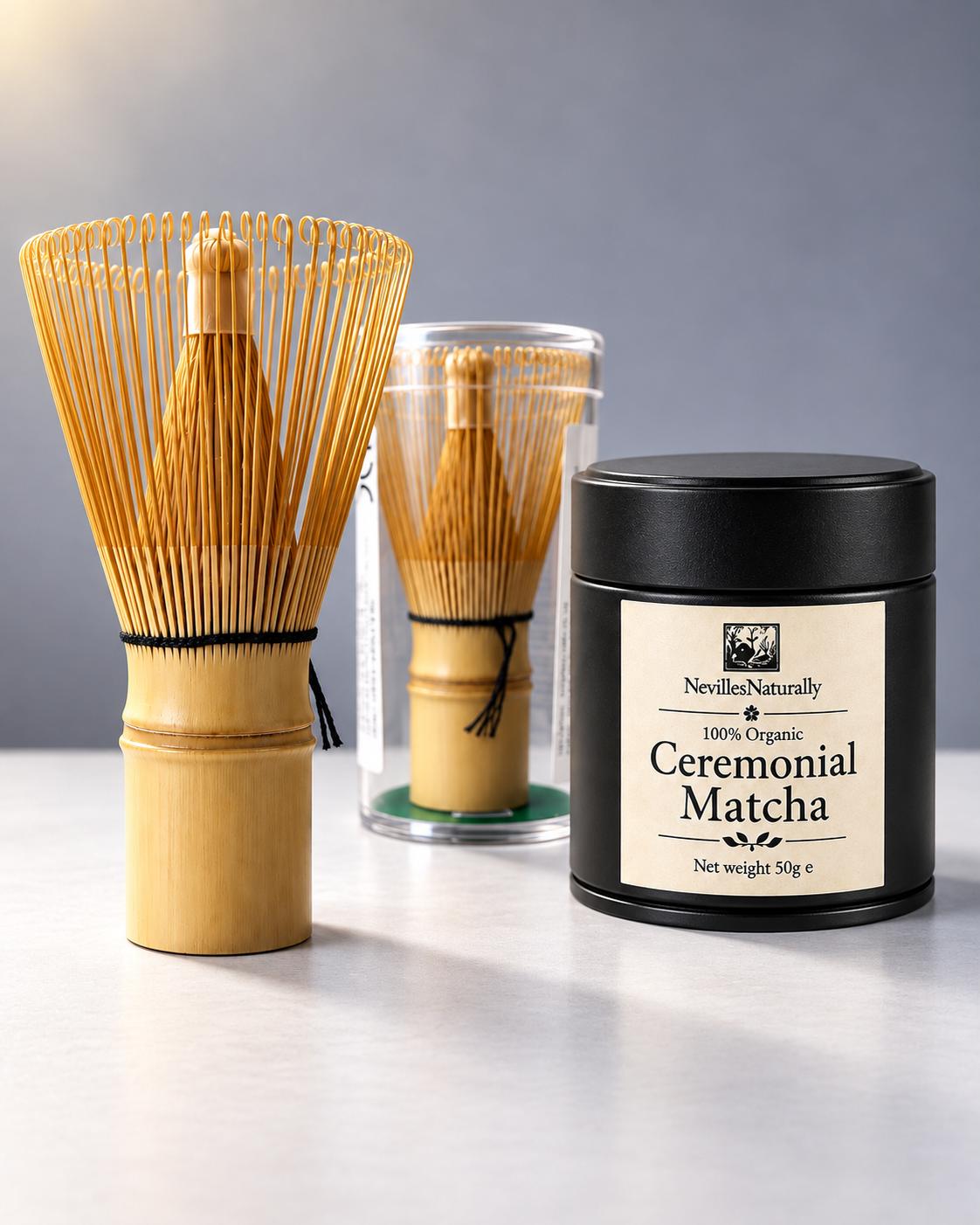 50g Matcha Tin & Bamboo Whisk Set