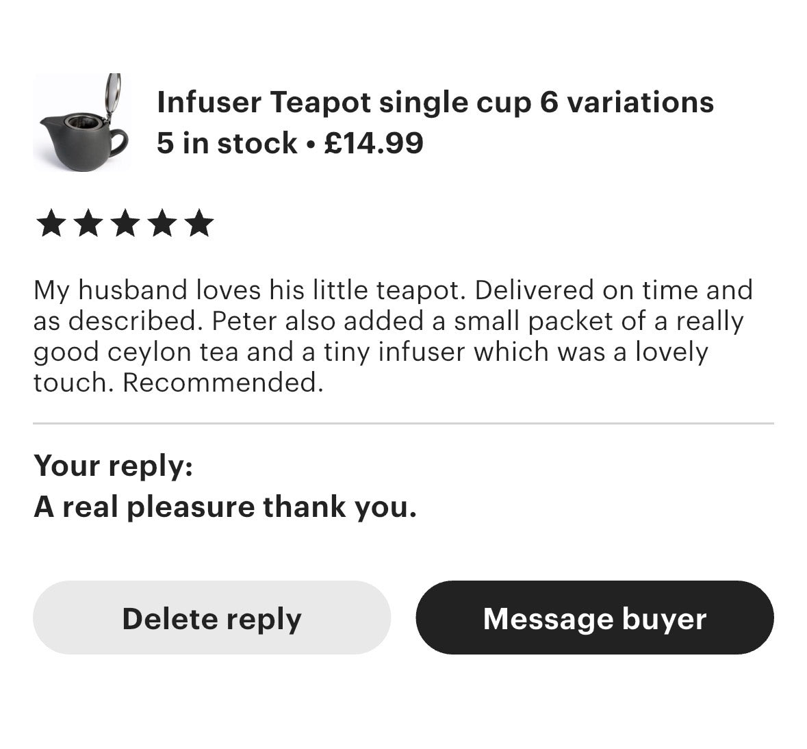 Teapot for One with Infuser – Ceramic Single Serving Teapot