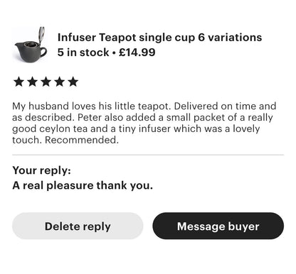 Teapot for One with Infuser – Ceramic Single Serving Teapot