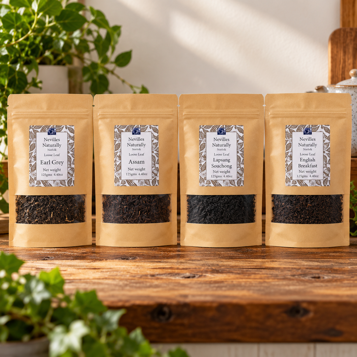 4 x 125gram Pouches of aromatic Teas