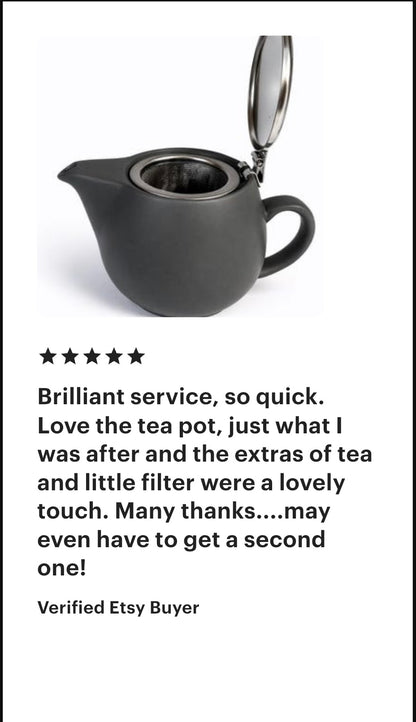 Teapot for One with Infuser – Ceramic Single Serving Teapot