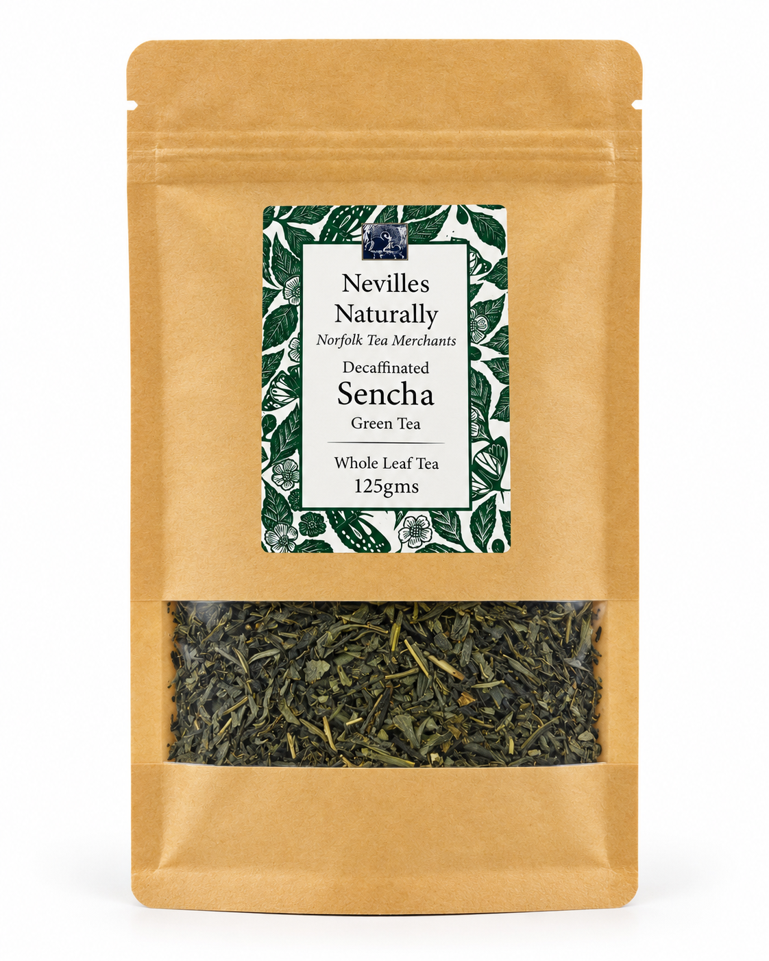 Nevilles Naturally Decaffeinated Sencha Green Tea 125g pouch