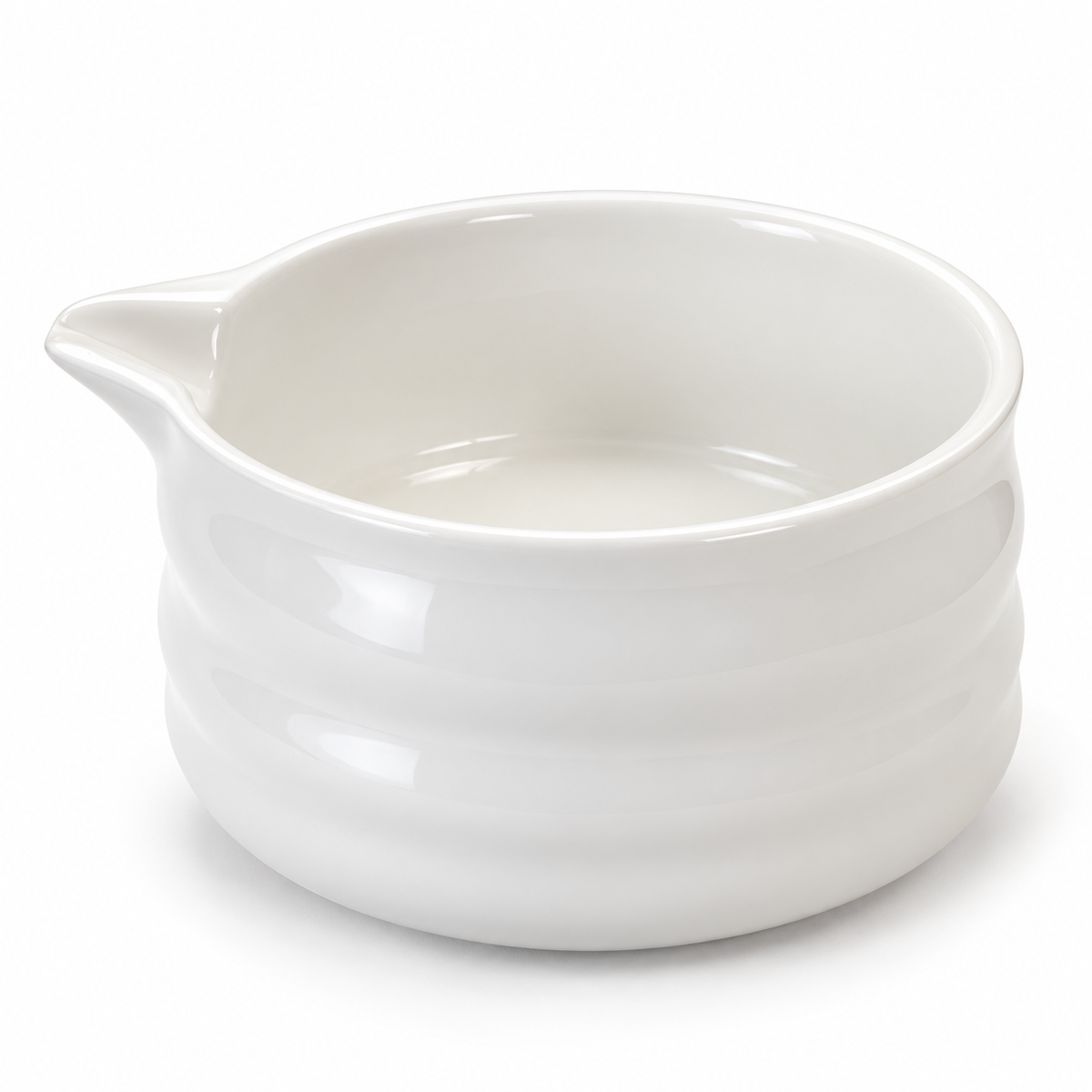 White Matcha Bowl with Pouring Spout