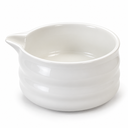 White Matcha Bowl with Pouring Spout